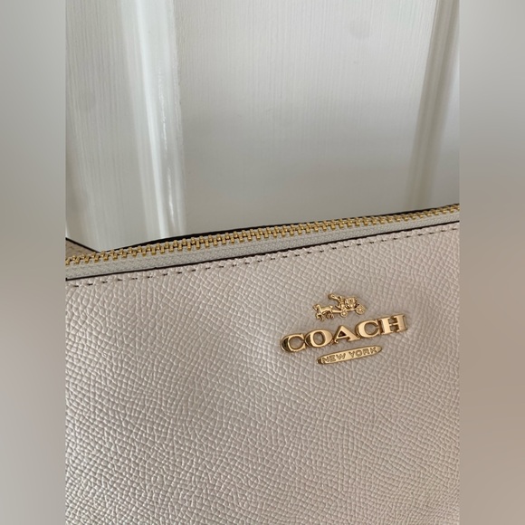 Coach Saffiano Leather Cream Crossbody Bag / Top Handle Pouch | Style F25591 | - Picture 6 of 13